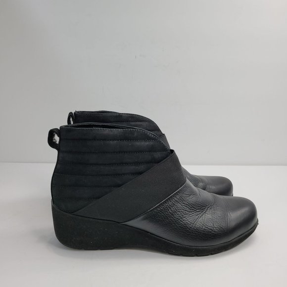Aetrex Adele Women's Black Leather Ankle Boots US Size 9 EU 40 - Picture 1 of 8